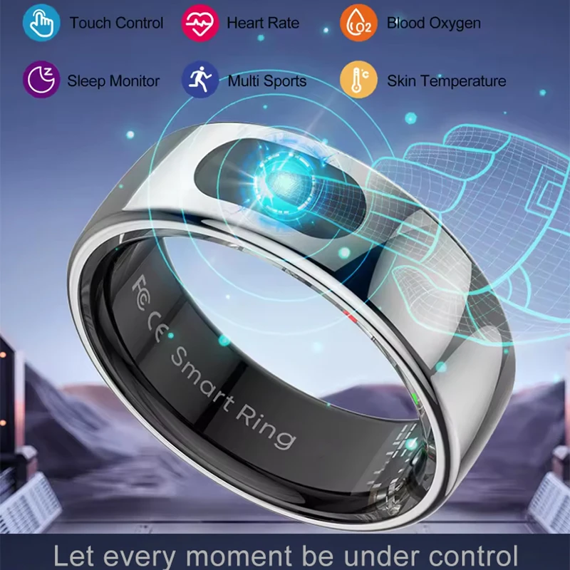 Temperature Ring Skin - حلقة ذكية مع علبة شحن لقياس