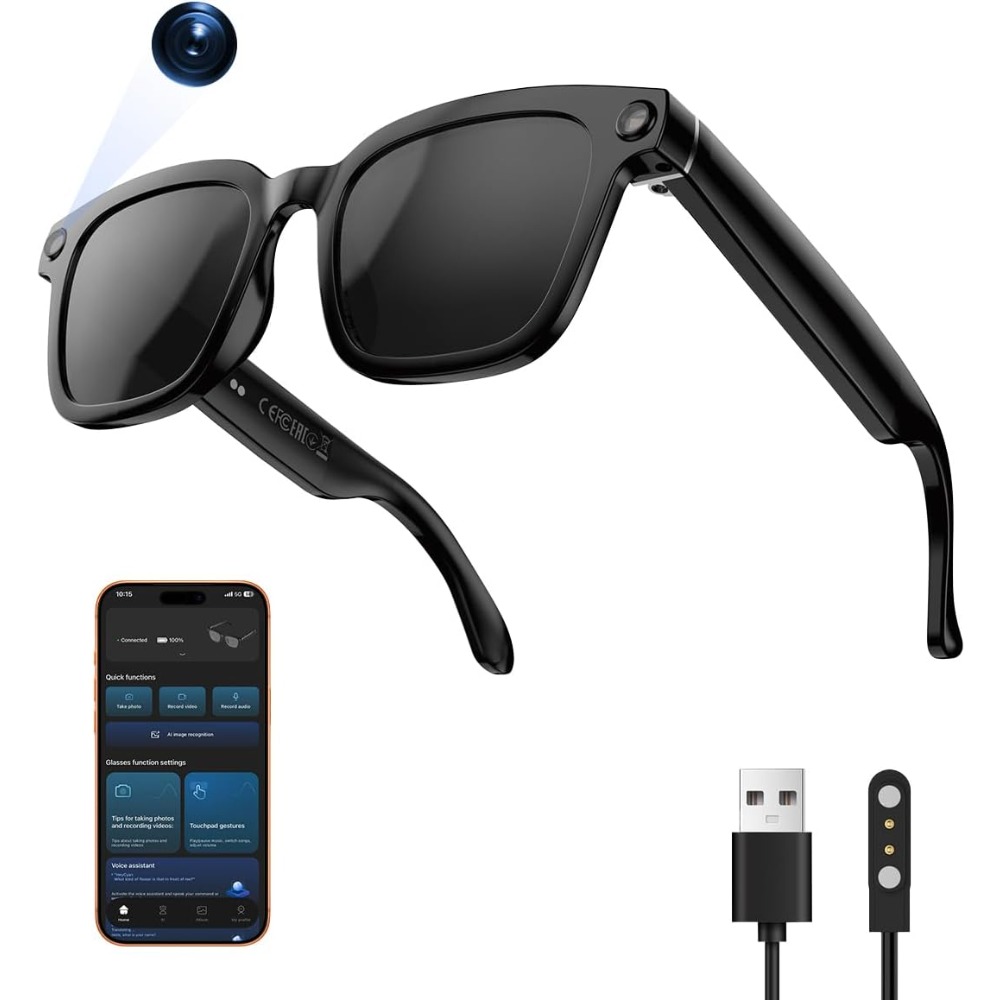 Smart Glasses Lens - نظارات ذكية بكاميرا عالية الدقة مع