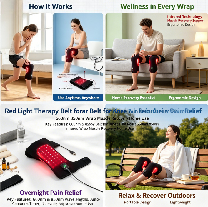 Smart Knee Wrap - حزام العلاج بالضوء الأحمر الذكي لتخفيف