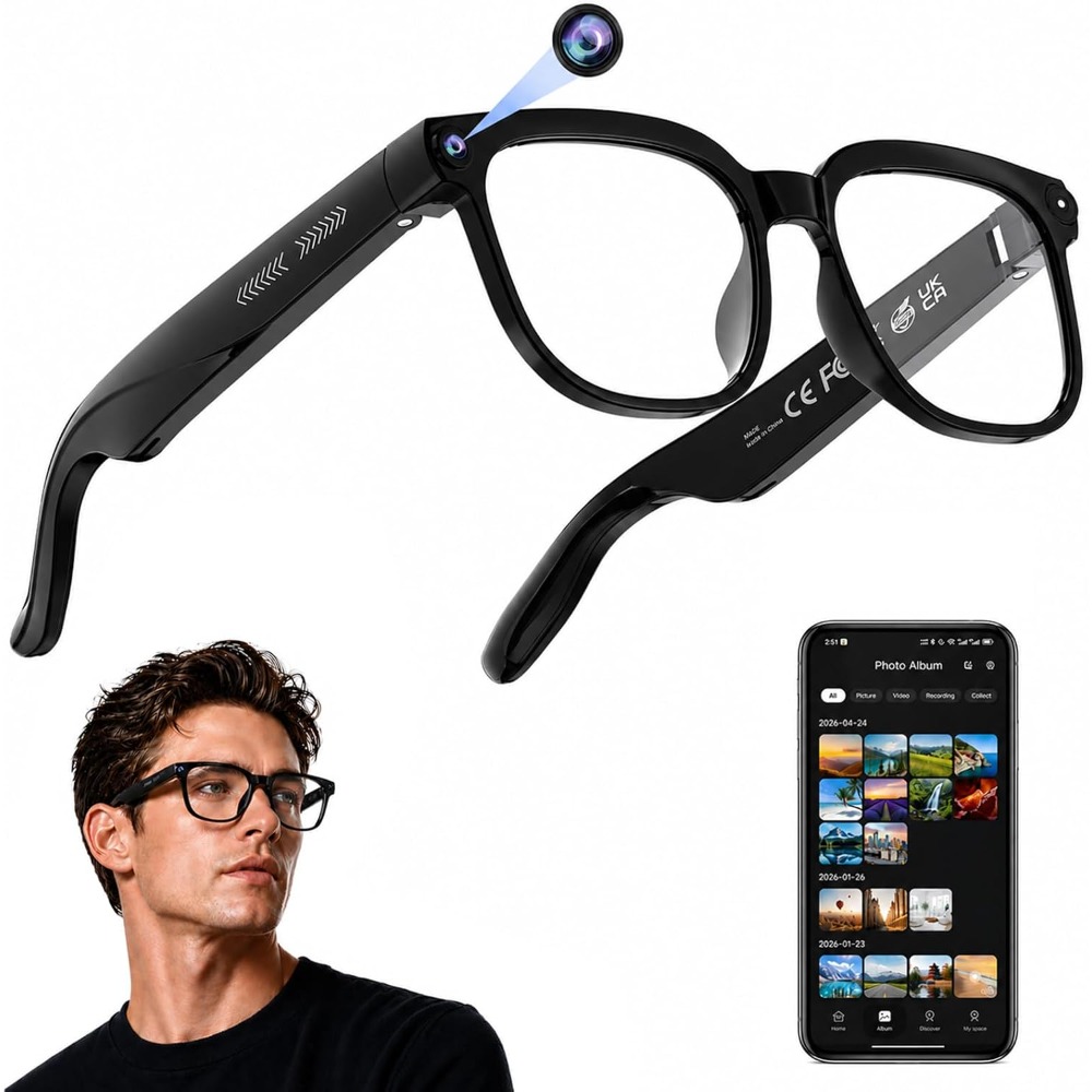 Smart Glasses Lens - نظارات ذكية للسفر: تصوير فيديو بدقة