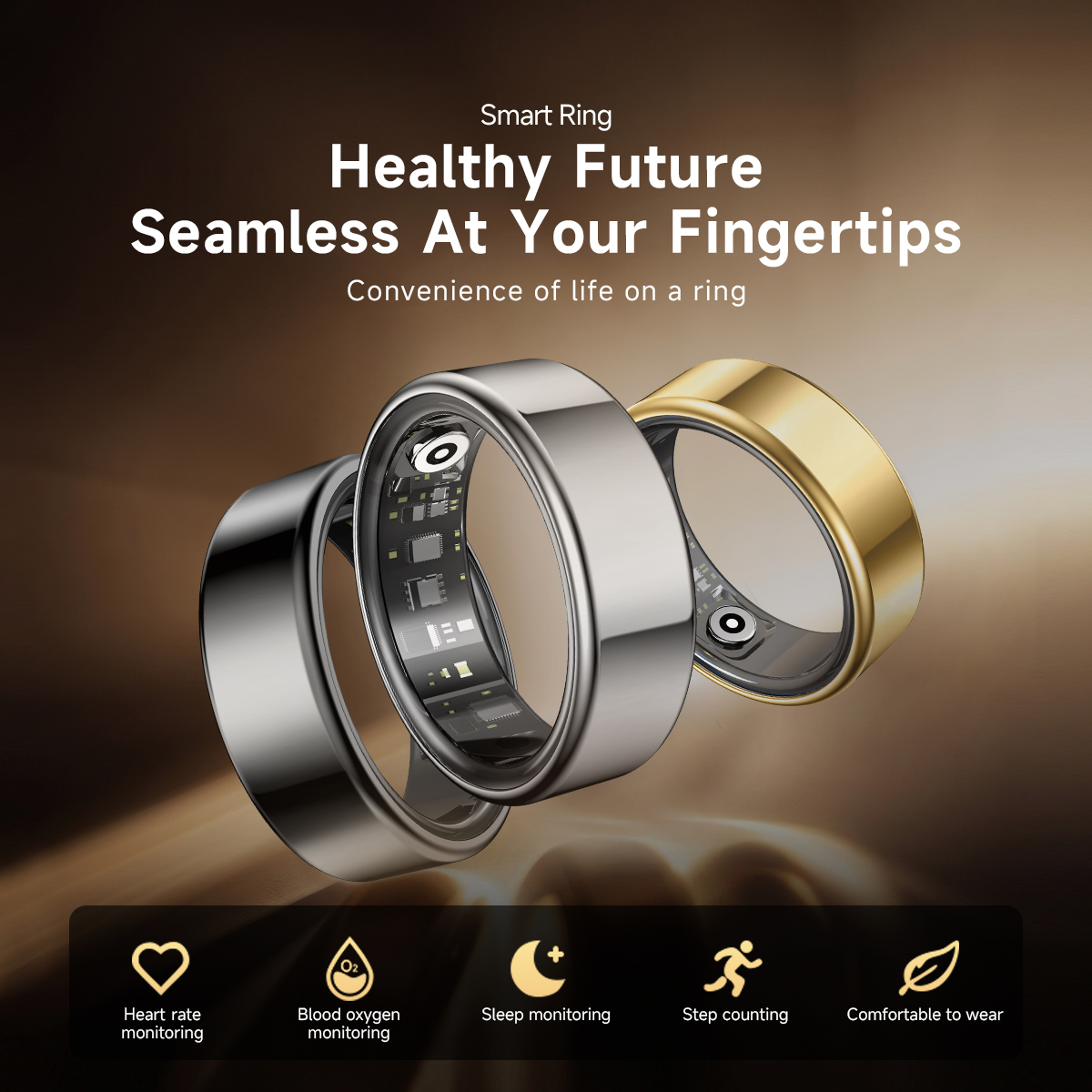Temperature Ring Skin - خاتم ذكي جديد R09 للرجال والنساء