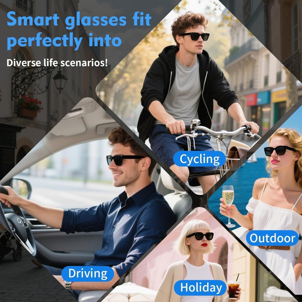 نظارات ذكية مع كاميرا بدقة 8 م - مراجعة Smart Glasses Lens وسعره