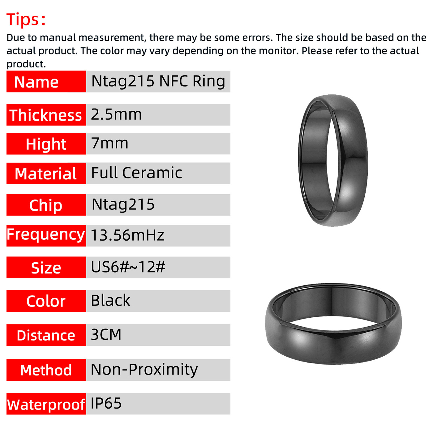 حلقة ذكية من السيراميك الأسود  - مراجعة Smart Ring Nfc Pay وسعره