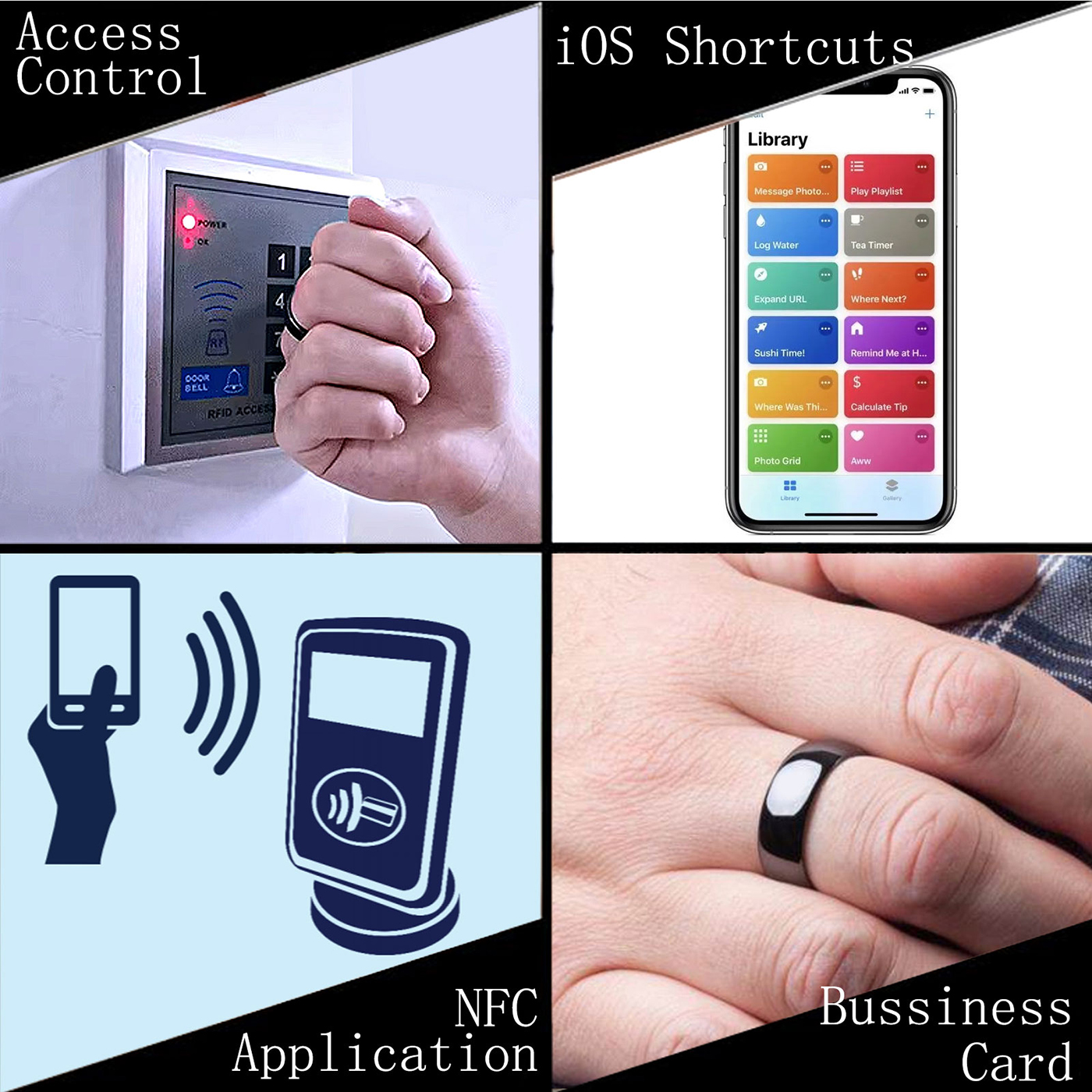 حلقة ذكية من السيراميك الأسود  - مراجعة Smart Ring Nfc Pay وسعره