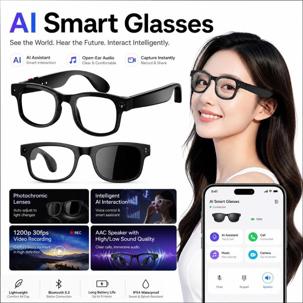 نظارات ذكية 2 في 1 بتقنية الذك - مراجعة Smart Glasses Lens وسعره