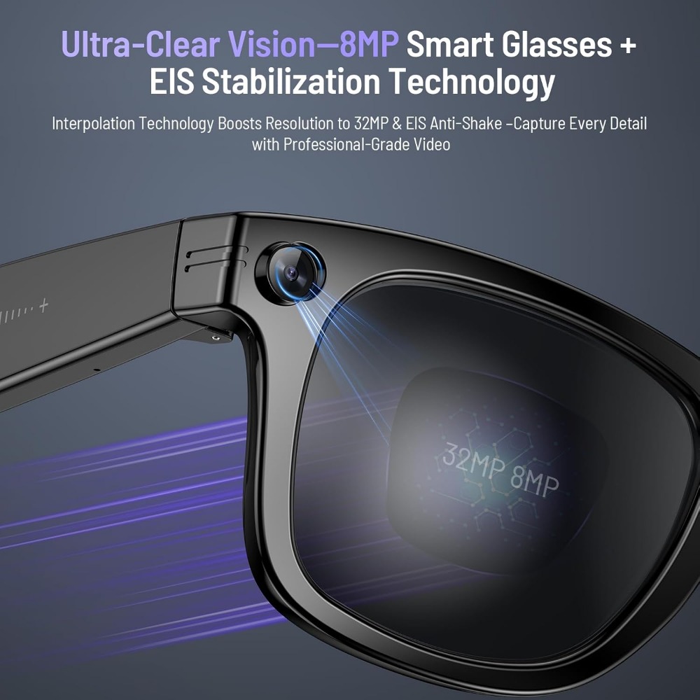 نظارات ذكية مع كاميرا 800 واط، - مراجعة Smart Glasses Lens وسعره