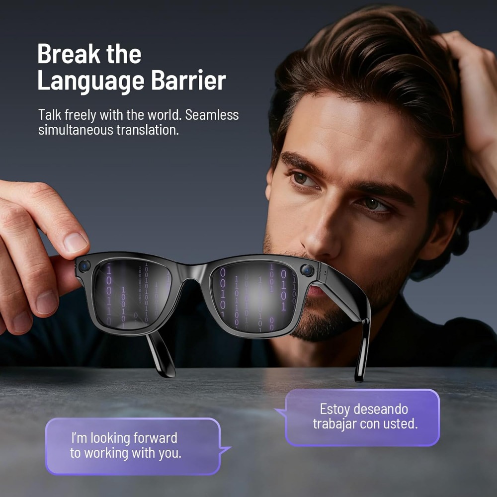 نظارات ذكية مع كاميرا 800 واط، - مراجعة Smart Glasses Lens وسعره