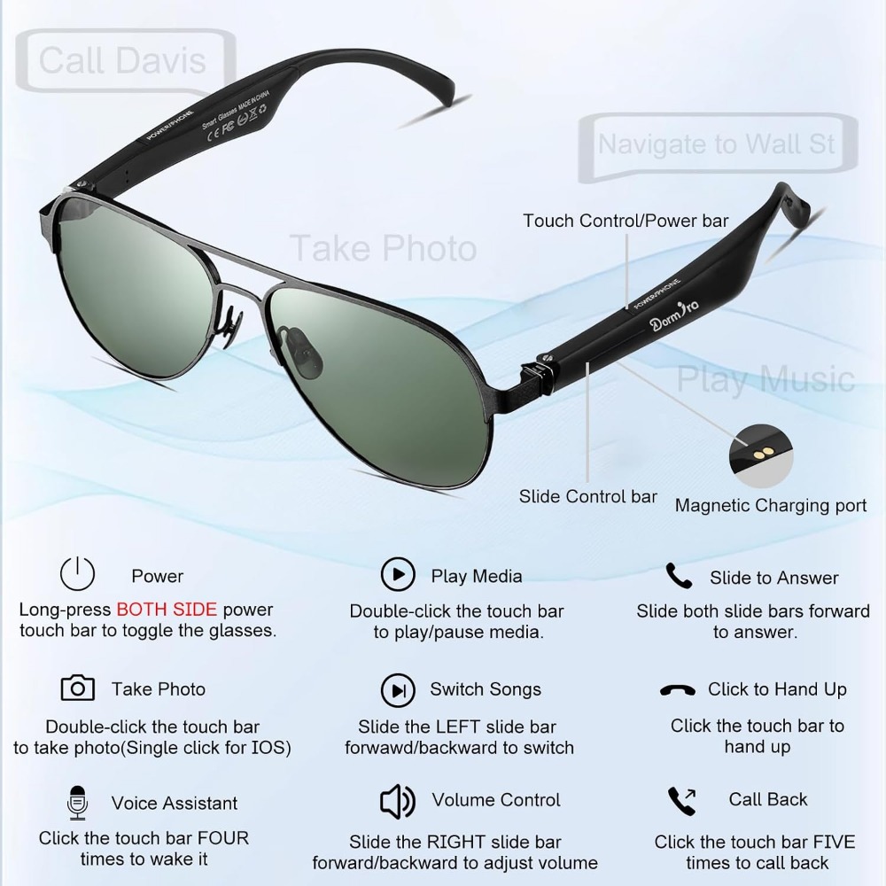 نظارات ذكية للرجال مع عمر بطار - مراجعة Smart Glasses Lens وسعره