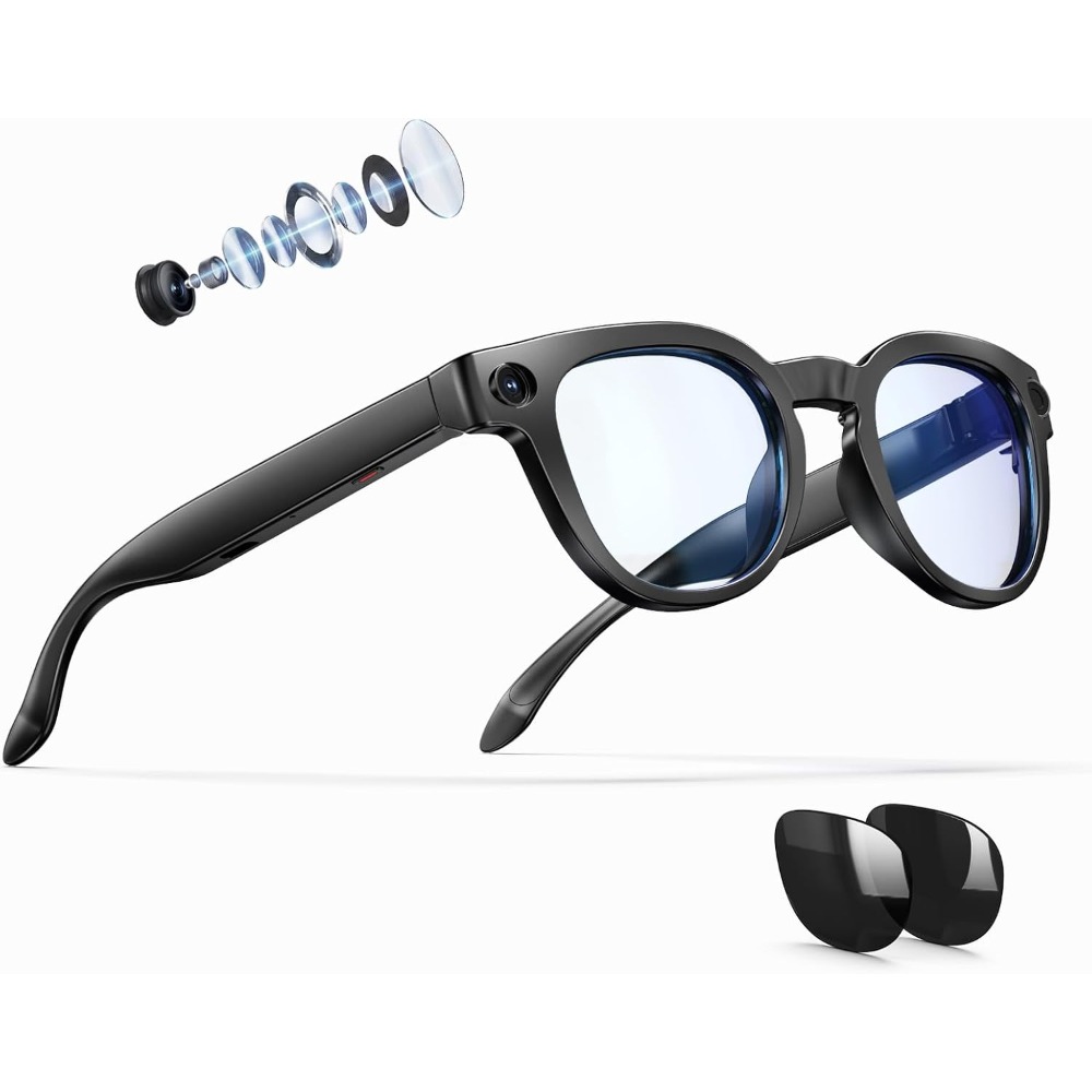 نظارات ذكية مع كاميرا بدقة 8 م - مراجعة Smart Glasses Lens وسعره