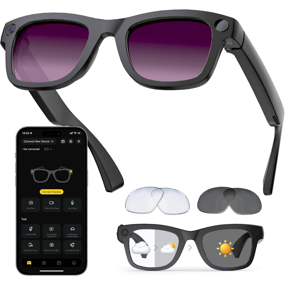 نظارات ذكية مع ترجمة بالذكاء ا - مراجعة Smart Glasses Lens وسعره