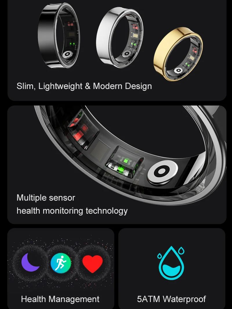 2026 حلقة ذكية R09 5ATM مقاوم  - مراجعة Temperature Ring Skin وسعره